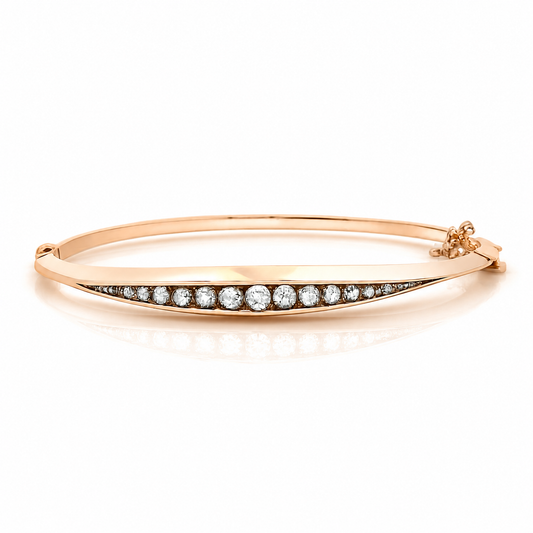 Victorian Rose Gold & Diamond Bangle