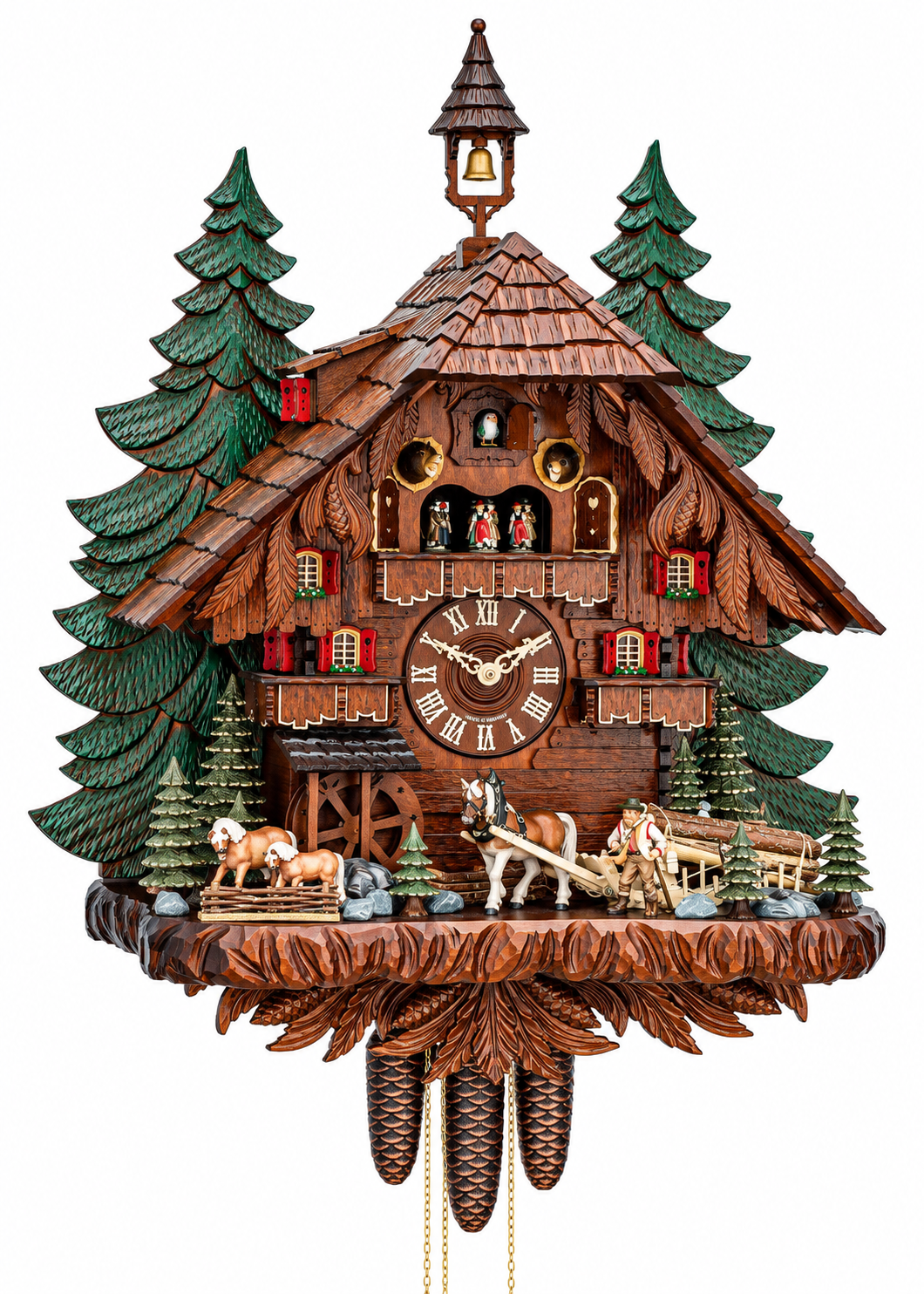 Hekas 8-Day Cuckoo Musical Clock – Black Forest Carriage