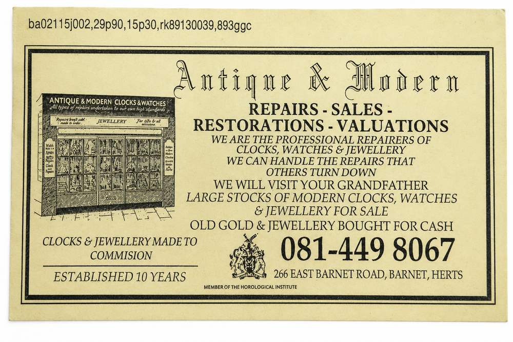 Old yellow pages Antique & Modern advert