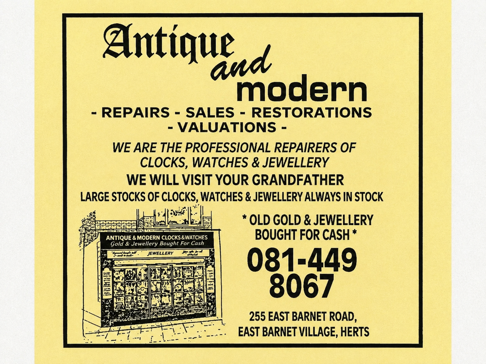 Old Antique & Modern advert