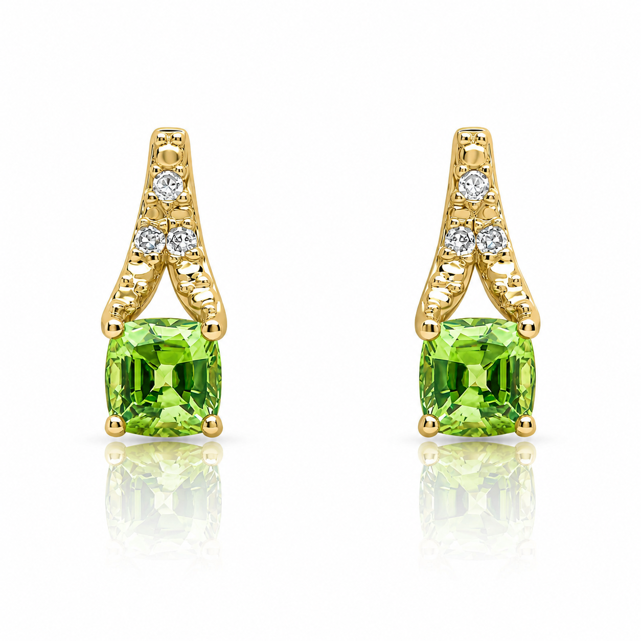 Gold Rose Cut Sapphire and Diamond Drop Earrings