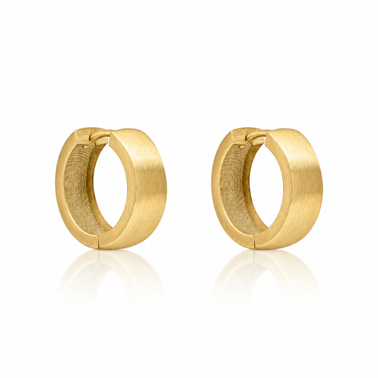 Brushed Chunky Hoop Earrings