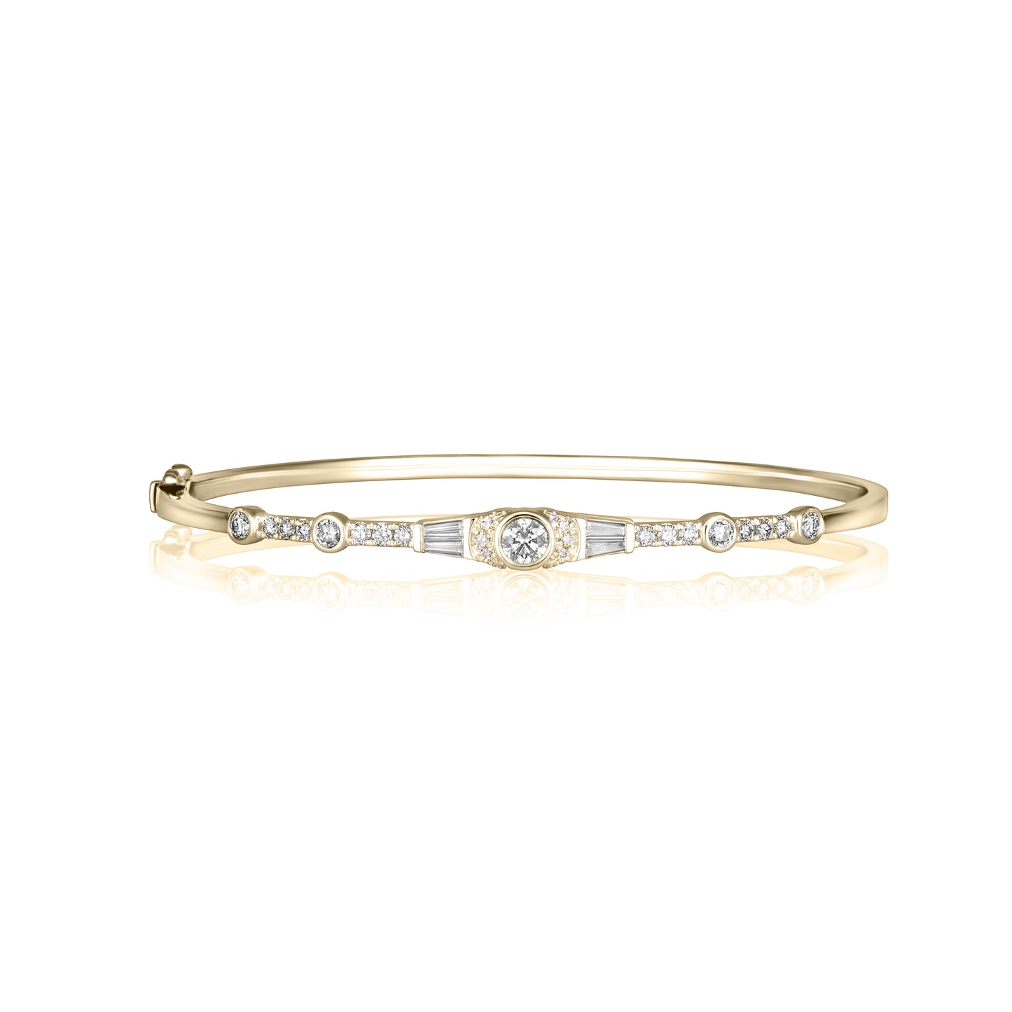 14ct Icicle Diamond Deco Bangle