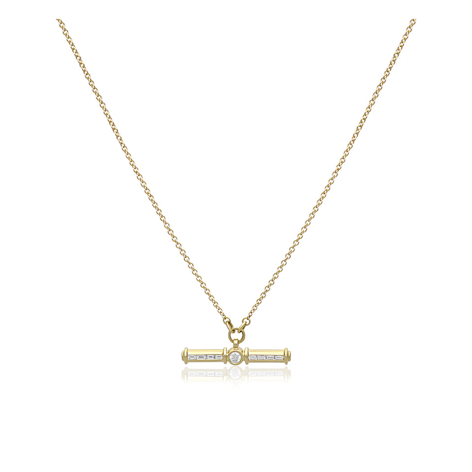 14ct T-bar Diamonds Necklace