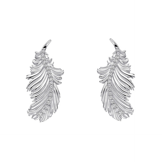 Laura Ashley Plume Feather Stud Earrings