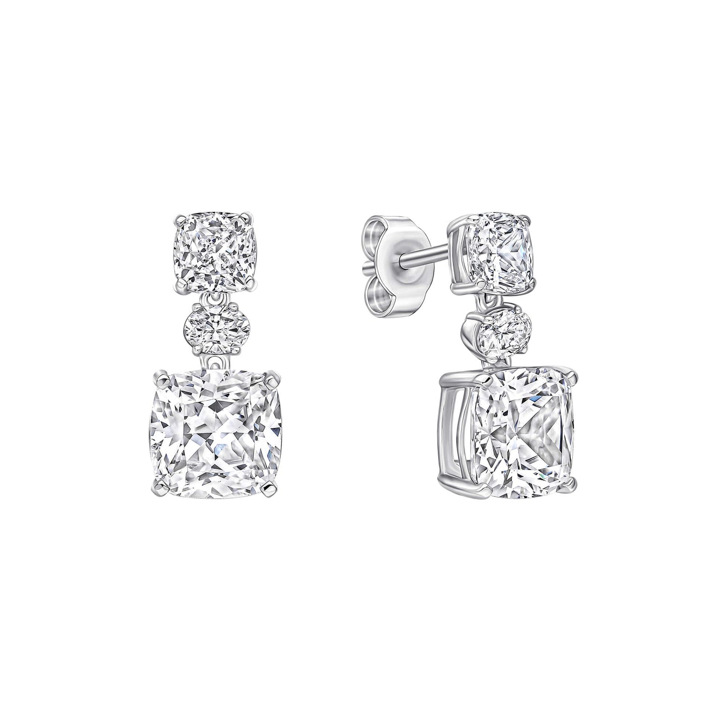 Radiant & Oval Cut Drop Earrings