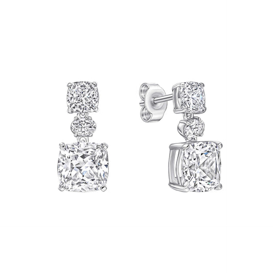 Radiant & Oval Cut Drop Earrings