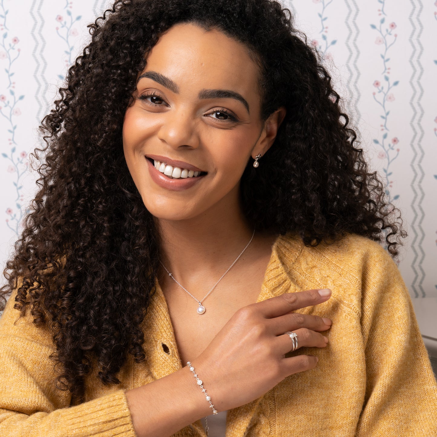 Hartley Check Mabe Pearl Drop Earrings