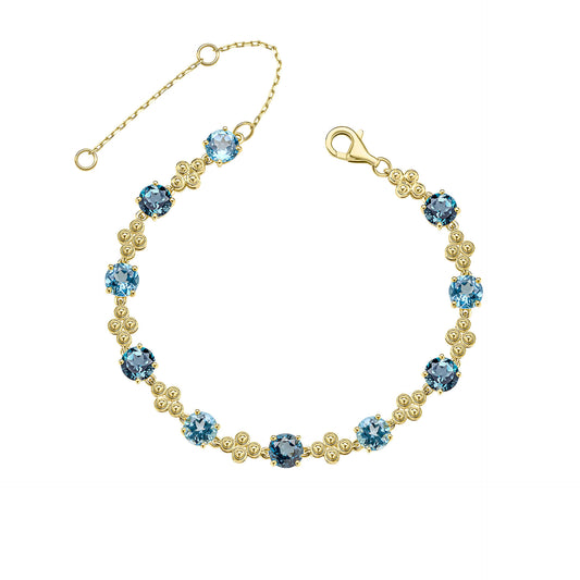 Ornate Blue Topaz Bracelet in 9ct Gold