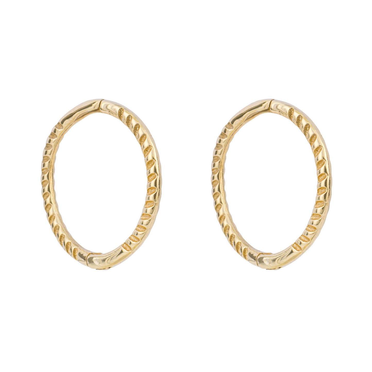 Rope Effect Hoop Earrings in 9ct Gold