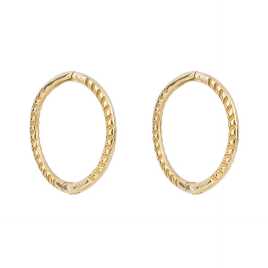 Rope Effect Hoop Earrings in 9ct Gold