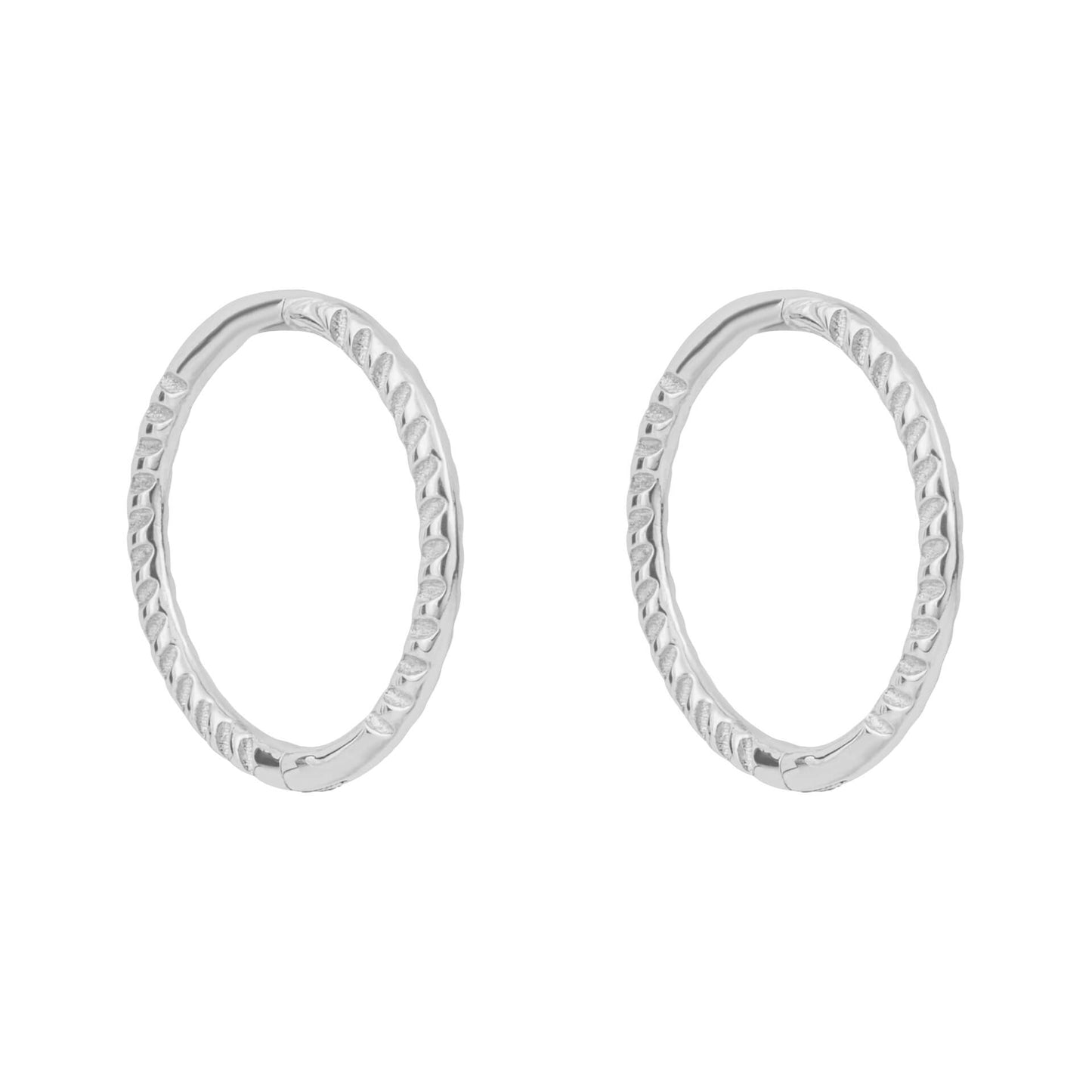 Rope Effect Hoop Earrings in 9ct Gold