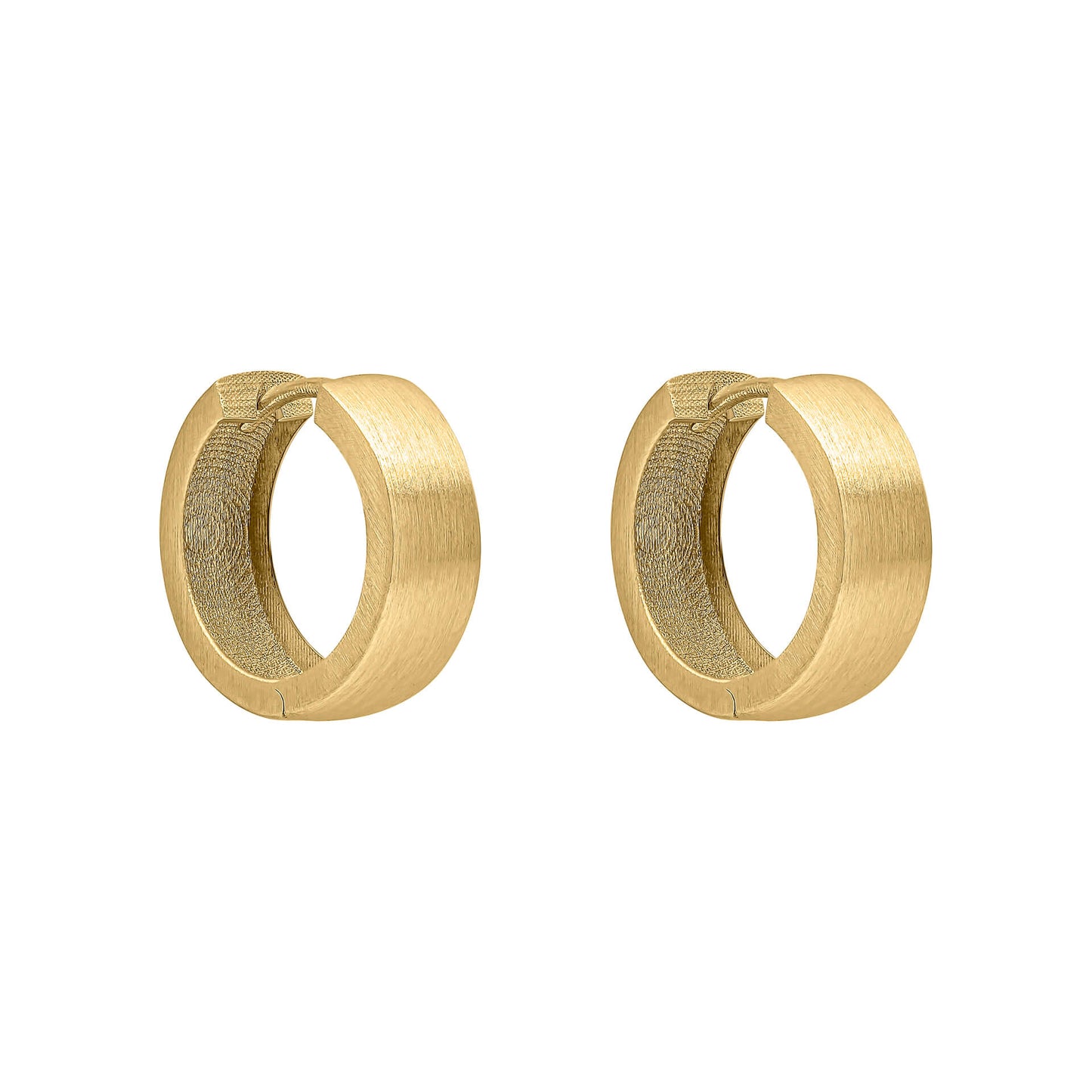 Brushed Chunky Hoop Earrings in 9ct Gold