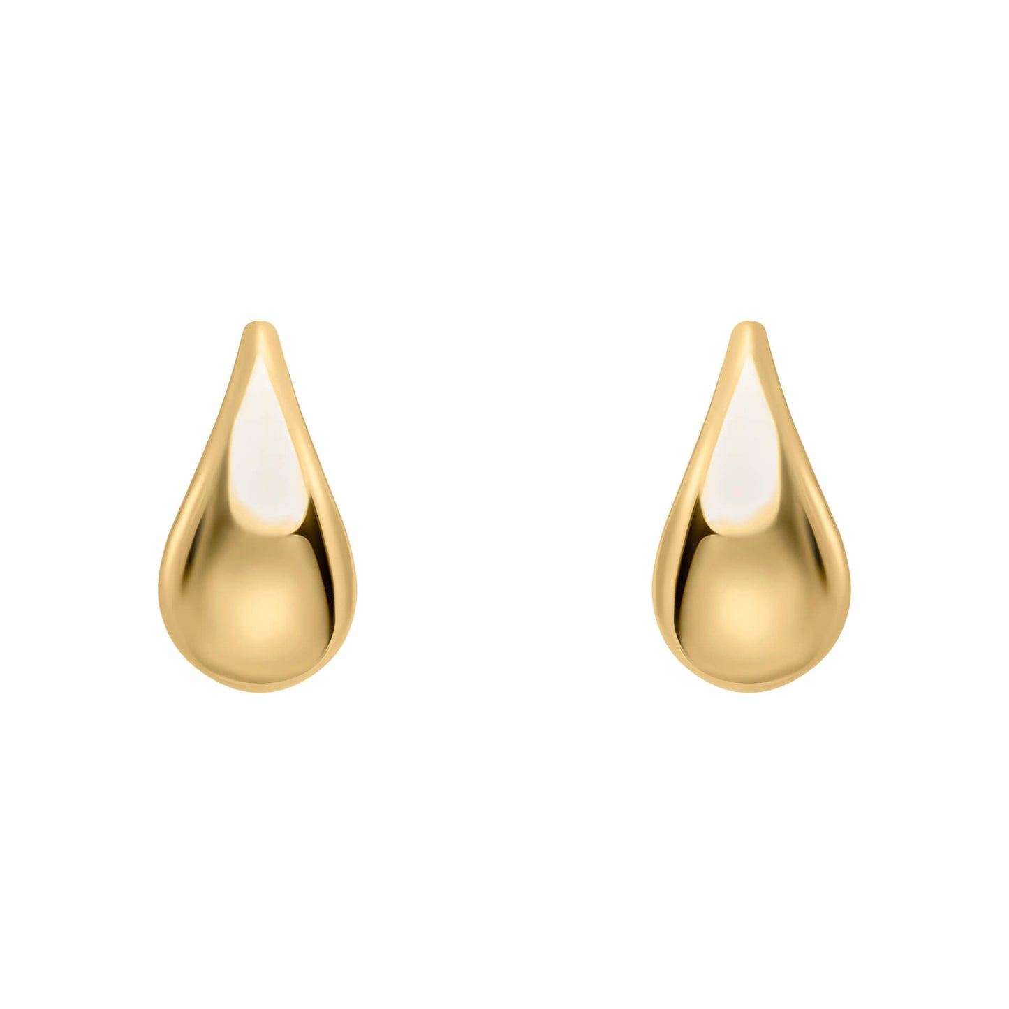 Plain Teardrop Stud Earrings in 9ct Gold