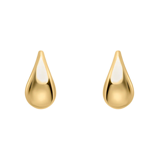 Plain Teardrop Stud Earrings in 9ct Gold