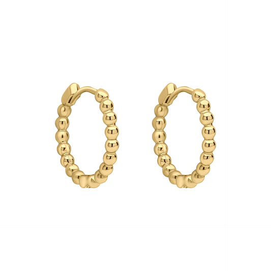 Ball Hoop Earrings in 9ct Gold