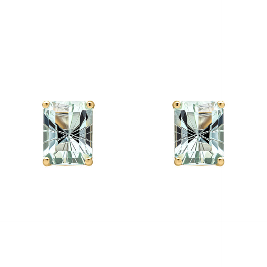 Octagonal Fancy Cut Amethyst Stud Earrings in 9ct Gold