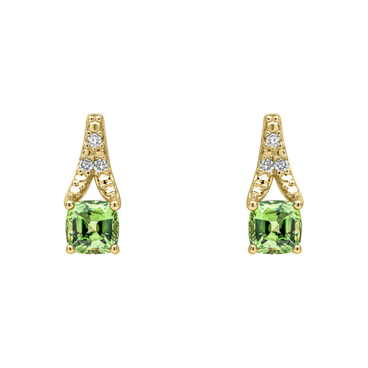 Rose Cut Sapphire and Diamond Drop Earrings in 9ct Gold