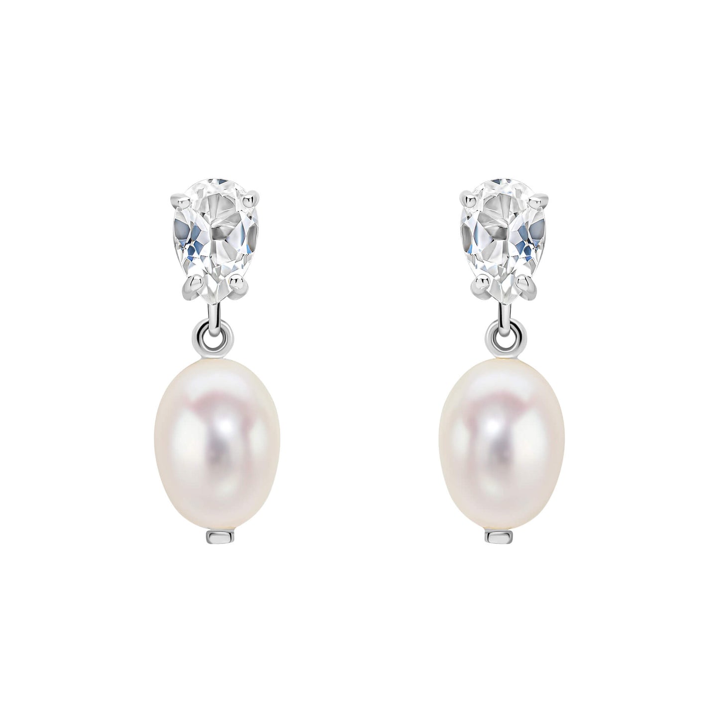 Baroque Pearl and Topaz Drop Earrings in 9ct Gold
