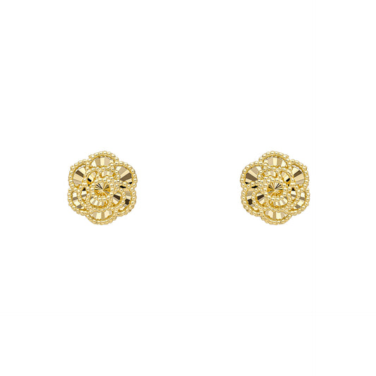 English Rose Stud Earrings in 9ct Gold