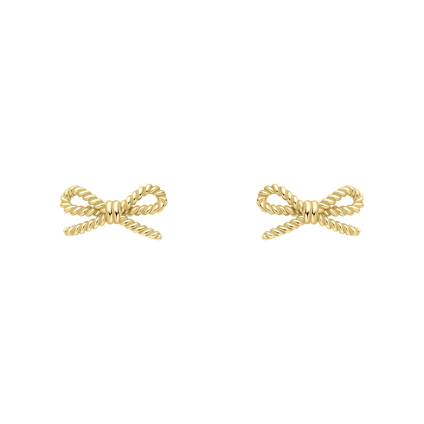 Rope Bow Stud Earrings in 9ct Gold