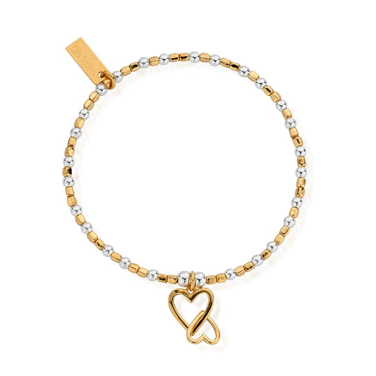 Mixed Metal Interlocking Love Heart Bracelet