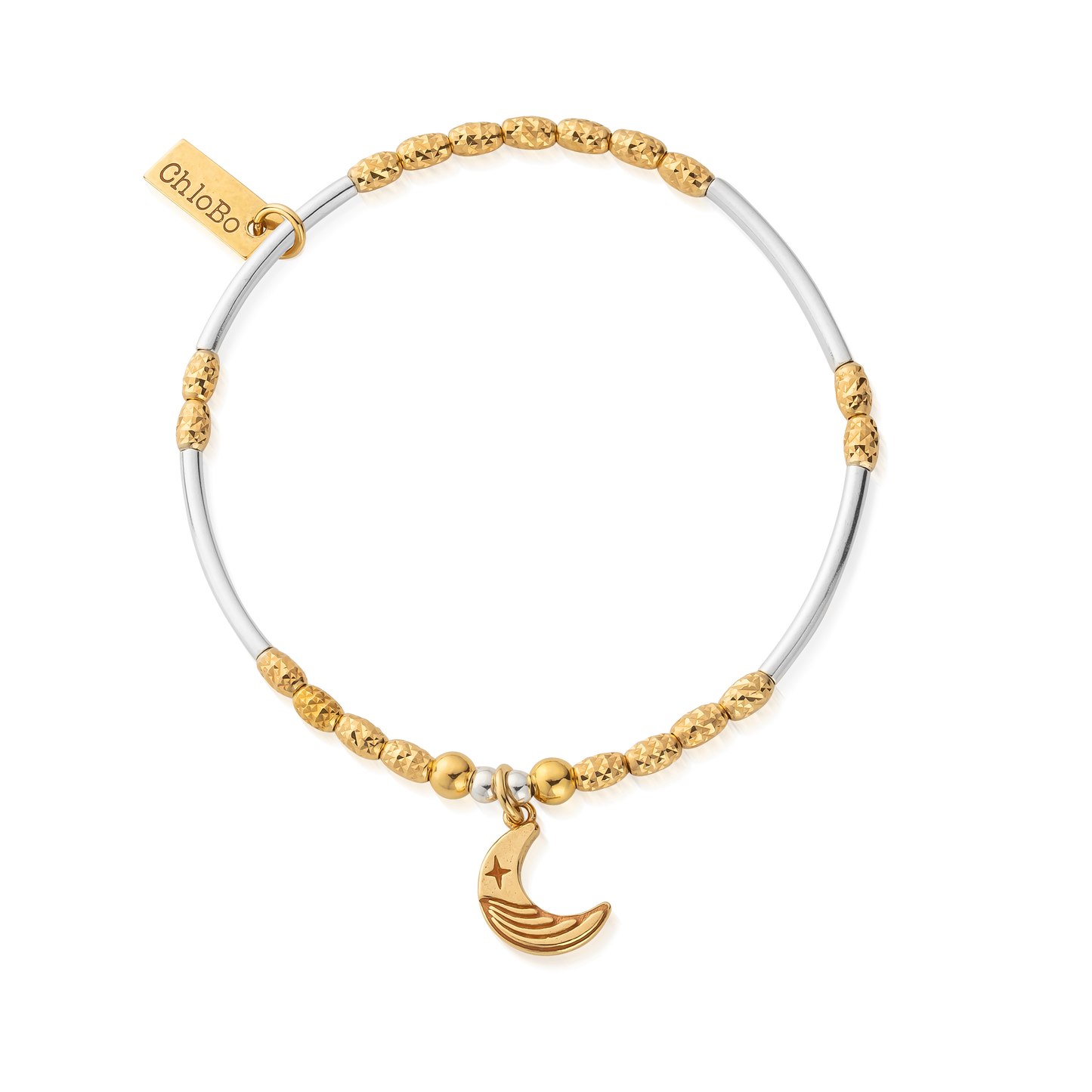 Mixed Metal Luna Moon Bracelet