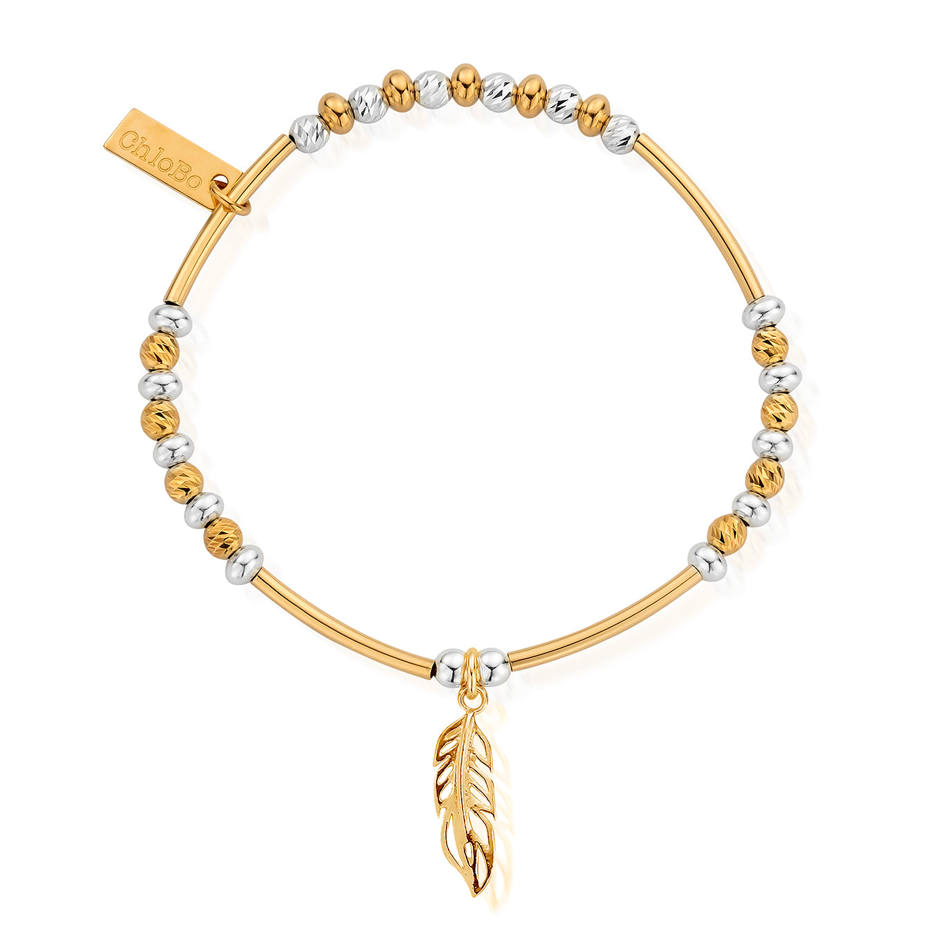 Mixed Metal Filigree Feather Bracelet