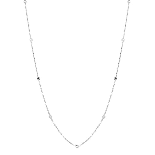 Fine Ball Station Chain Necklace in 9ct Gold