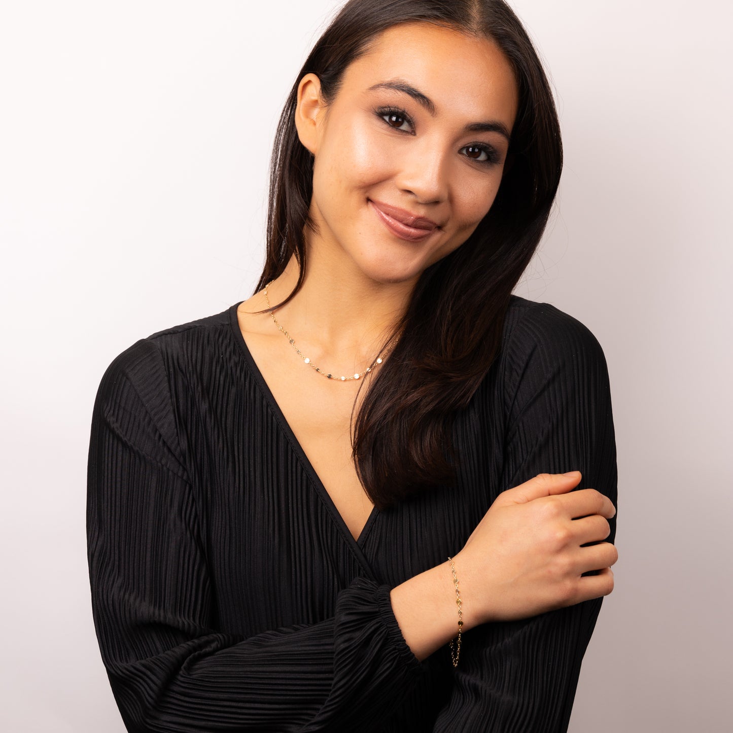 9ct Gold Discs and Chain Necklace