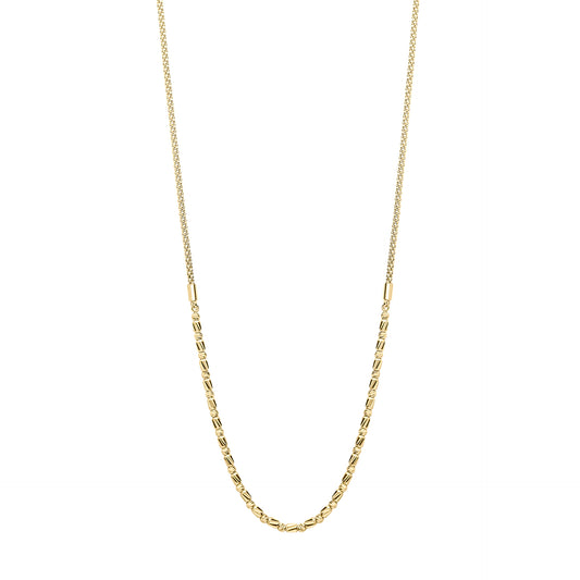Diamond Cut Bead Bar Necklace in 9ct Gold