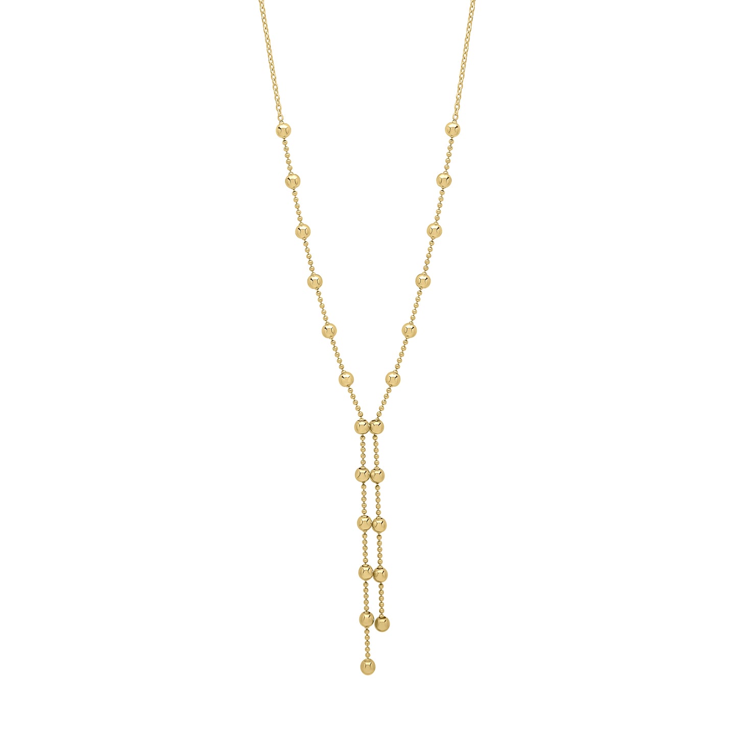 9ct Gold Ball Chain Lariat Necklace