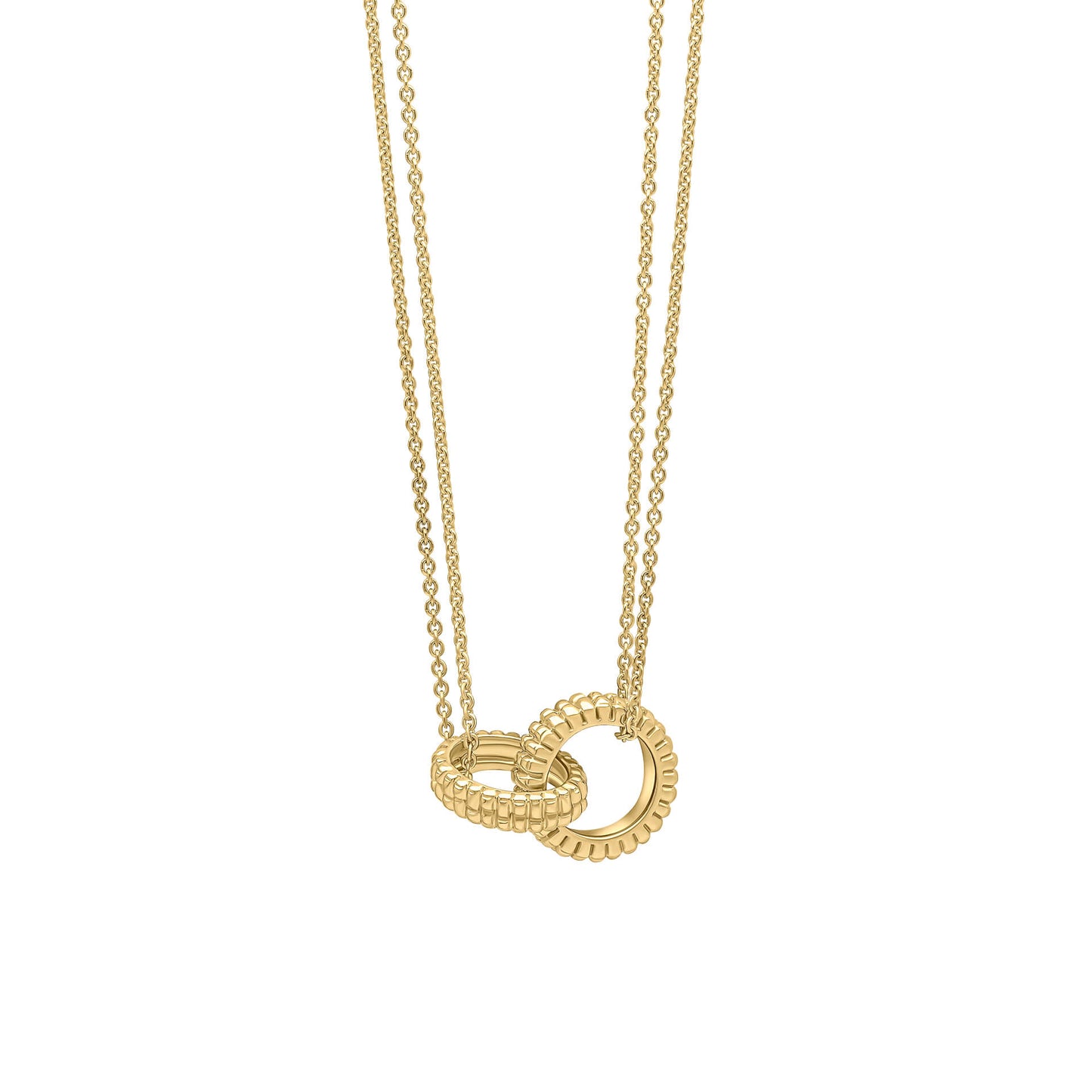 Ridged Texture Interlinking Necklace in 9ct Gold