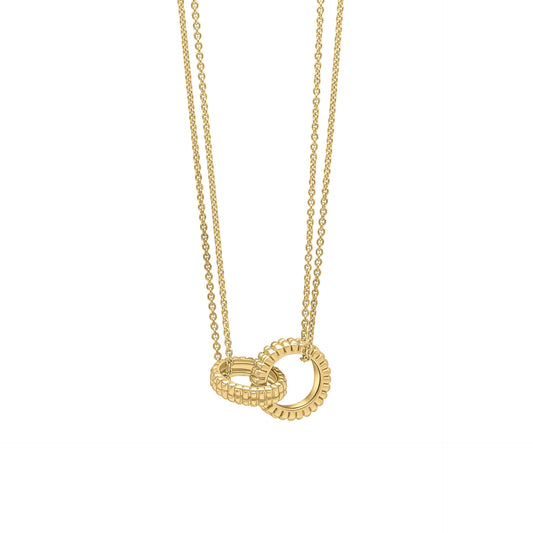 Ridged Texture Interlinking Necklace in 9ct Gold
