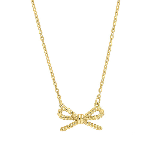 Rope Bow Necklace in 9ct Gold