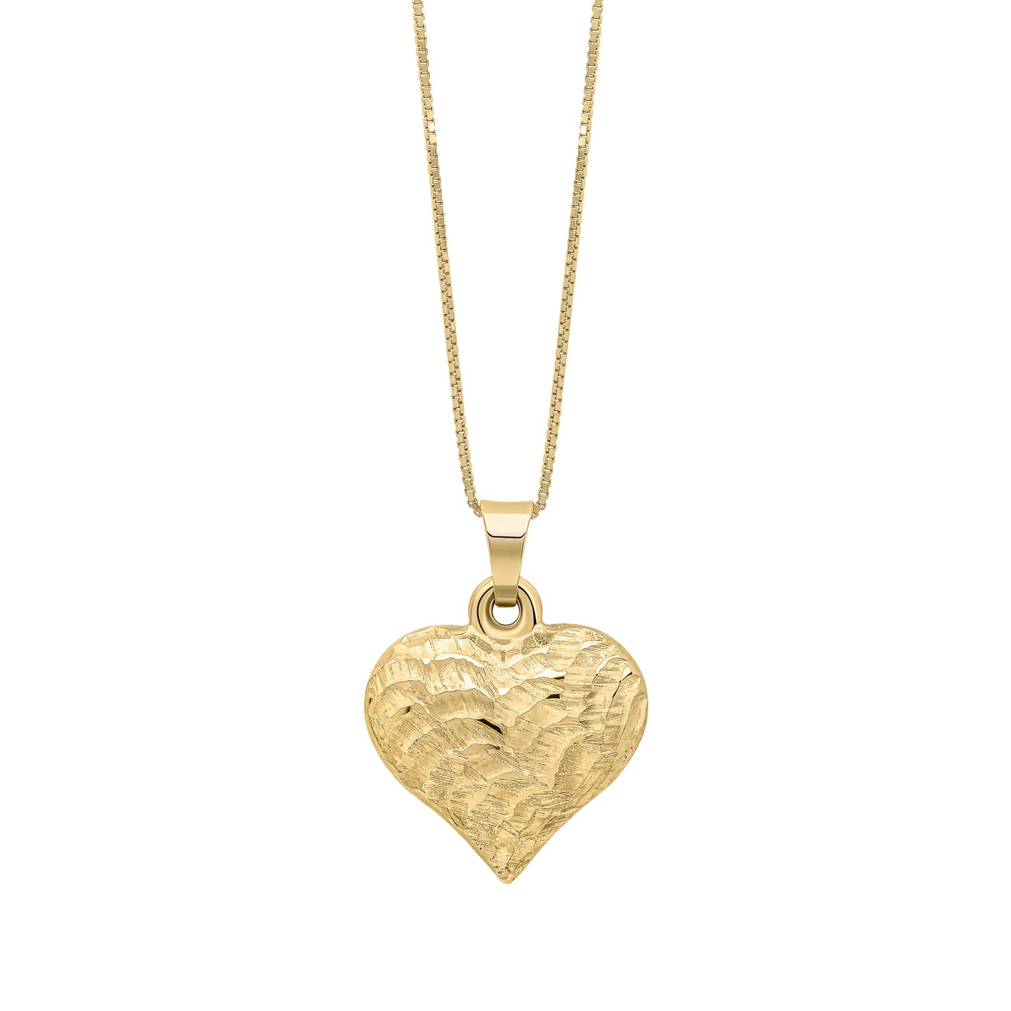 Heart Ripple Texture Pendant in 9ct Gold