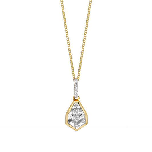 Shield Cut Topaz Pendant in 9ct Gold