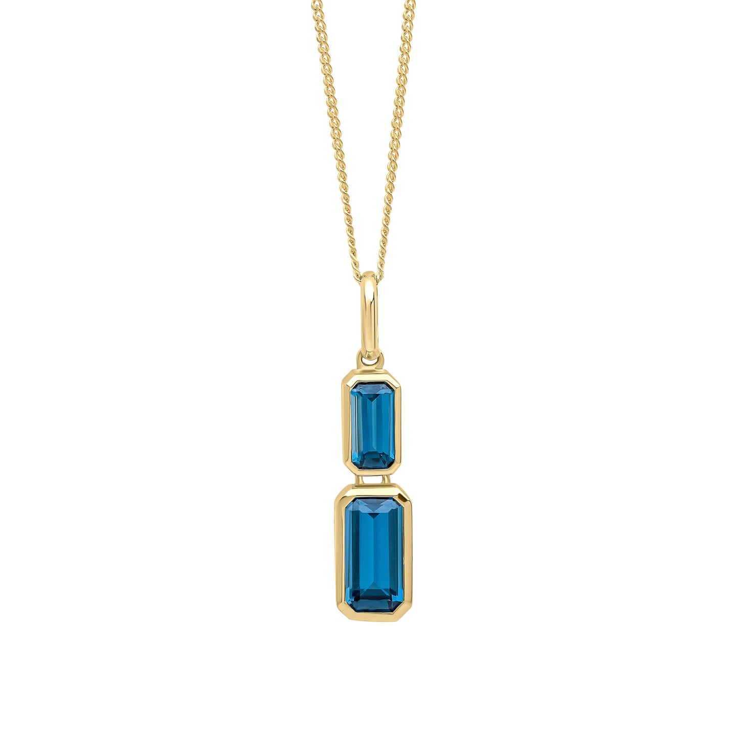 Elongated Topaz Pendant in 9ct Gold