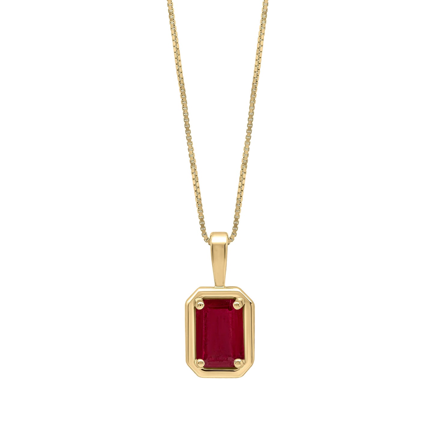 Chunky Border Ruby Pendant in 9ct Gold