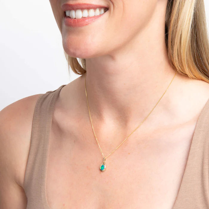 Opal Doublet Teardrop Pendant