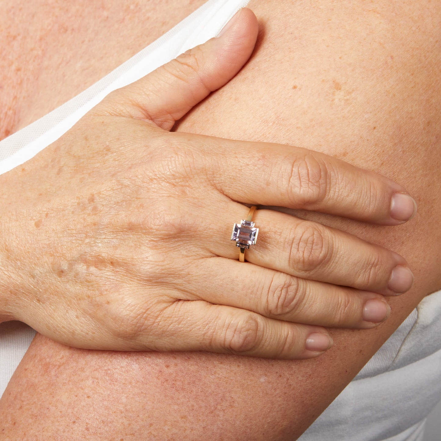 Trilogy Amethyst Ring in 9ct Gold