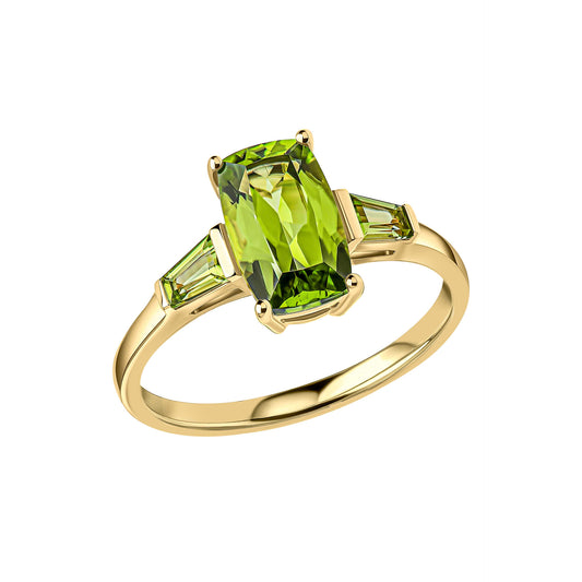 Trilogy Peridot Ring in 9ct Gold