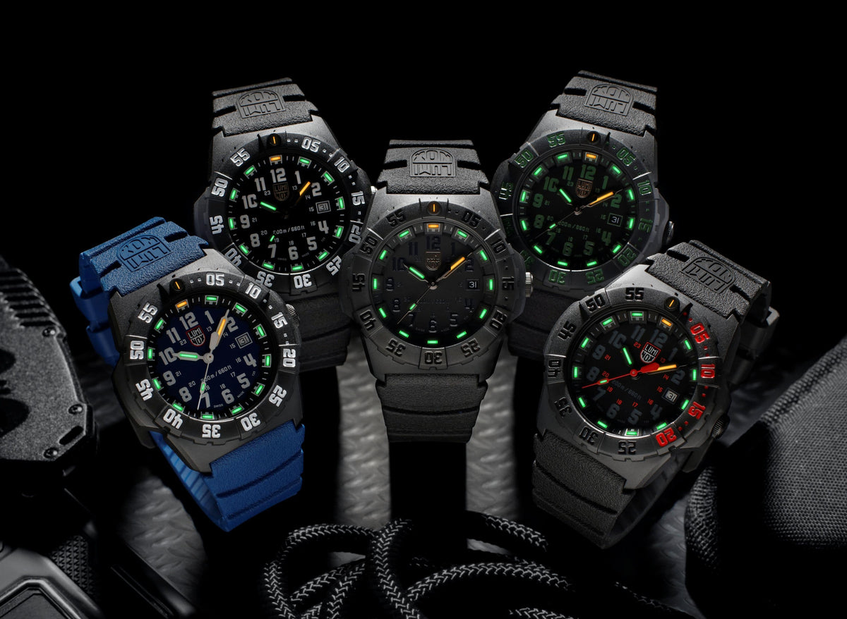 Luminox Navy SEAL XS.3567 black 44mm CARBONOX watch with green accents