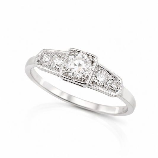 Antique Art Deco Platinum Diamond Ring
