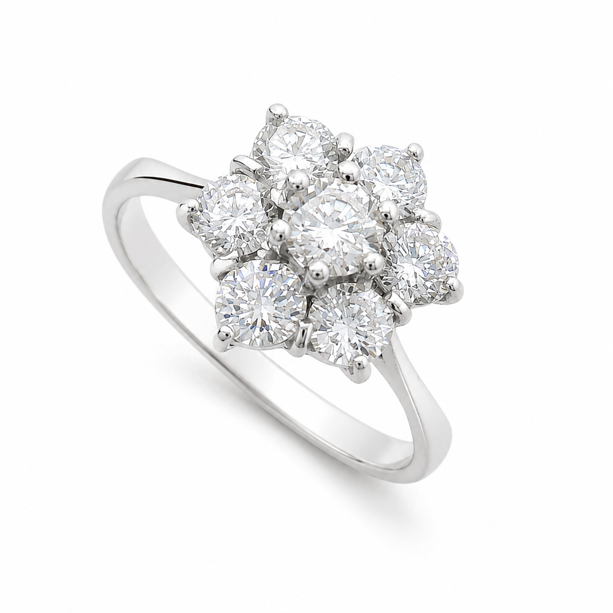 Vintage Edwardian Style Diamond Cluster Ring