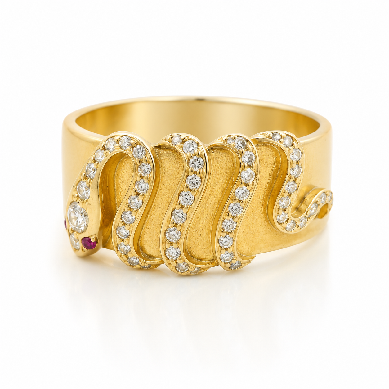 Victorian 18ct Yellow Gold Diamond Snake Ring