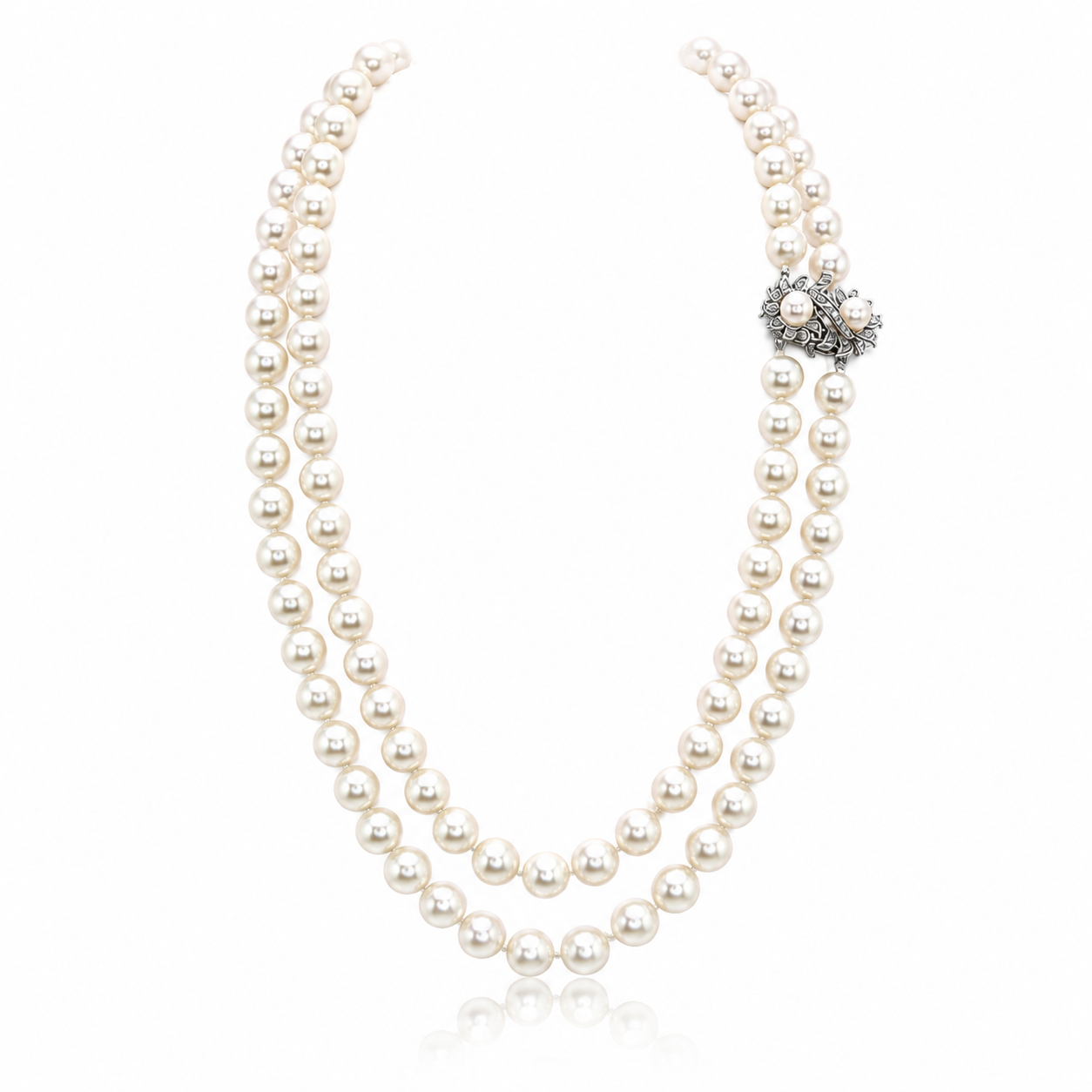 Vintage Double Strand Akoya Pearl Necklace
