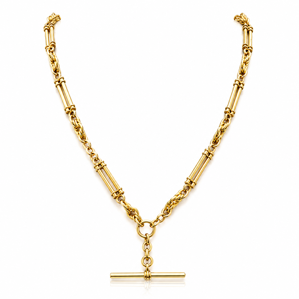 Antique Edwardian 9ct Gold Pocket Watch Chain