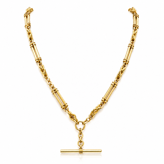 Antique Edwardian 9ct Gold Pocket Watch Chain