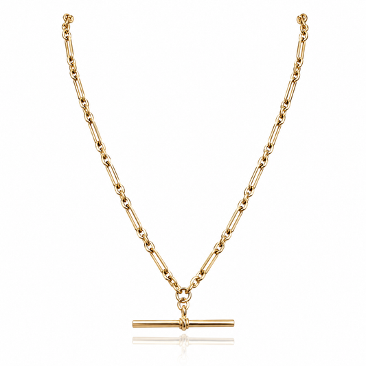 Antique Edwardian 9ct Gold Albert Watch Chain Neckace